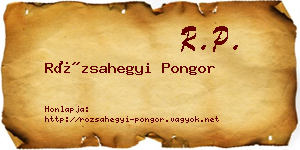 Rózsahegyi Pongor névjegykártya